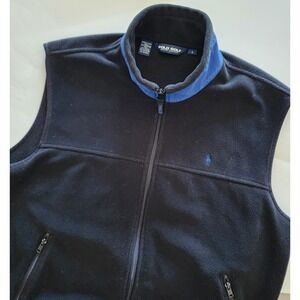 Polo Ralph Lauren‎ Golf Polartec black fleece full zip vest mens size L